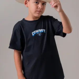CAMISETA JUVENIL MASCULINA TEXAS FARM - PRETO