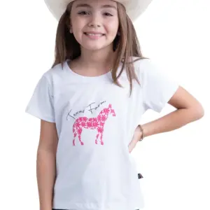 CAMISETA JUVENIL FEMININA TEXAS FARM - BRANCO