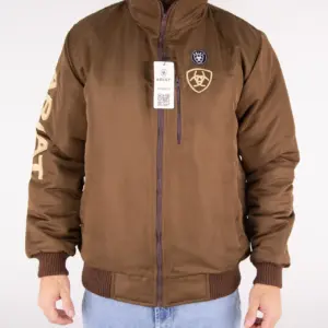 Jaqueta Masculina Ariat Nylon - Bordado Marrom
